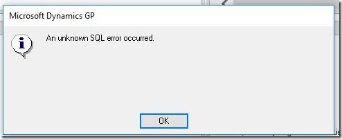 An unknown SQL error occurred.