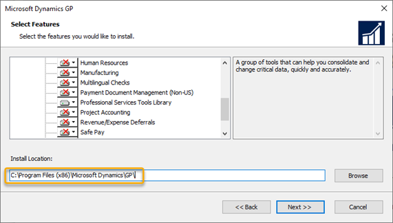 Dynamics GP Installation Package folder C:\Program Files (x86)\Microsoft Dynamics\GP2018