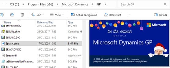 splash.bmp in the dynamics gp application folder