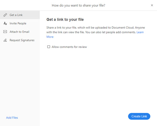 Acrobat How do you want to share your file?