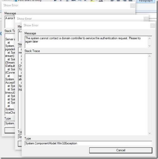System cannot contact a domain controller