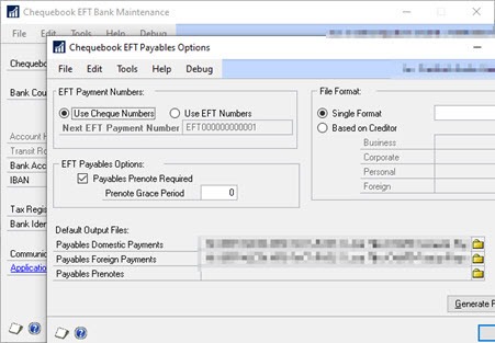 EFT Options with corrected setup