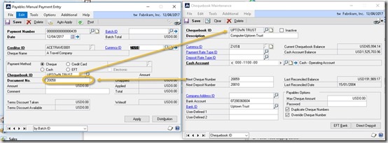 Payables Manual Payment Entry