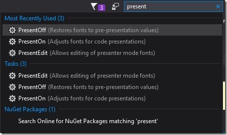 Presenter Mode Visual Studio