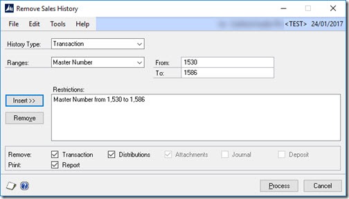Remove Sales History Windows Dynamics GP