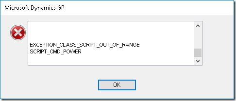 Error Dialog EXCEPTION_CLASS_SCRIPT_OUT_OF_RANGE SCRIPT_CM_POWER