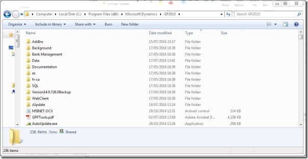 Windows explorer showing folder contents
