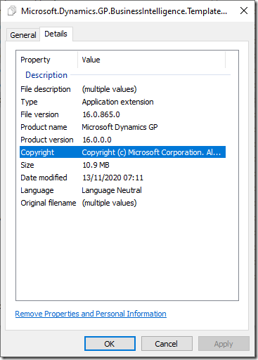 version 16.0.865.0 Microsoft.Dynamics.Gp.BusinessIntelligence.TemplateProcessing.dll