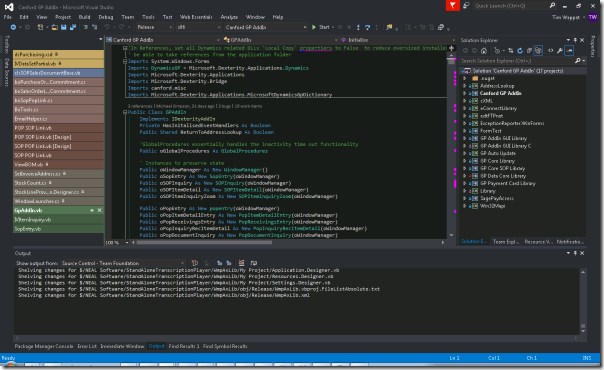 Visual Studio with dark look