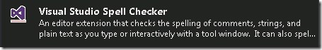 Visual Studio Spell Checker
