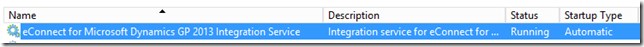 eConnect integration Service for Dynamics GP