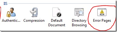 IIS7 Management Link to Error Pages