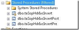 SQL Server Tree View Showing Pre and Post Procedures