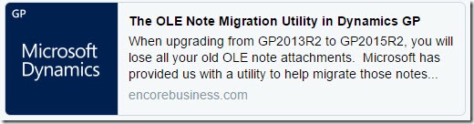 The OLE note migration utility in Dynamics GP